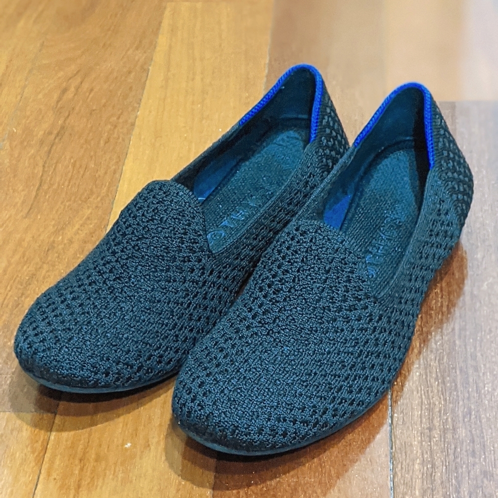 Rothy's Black Honeycomb Loafers Size 7.5 EUC